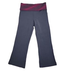 ALO YOGA yoga pants fold over cropped gray capri workout XS